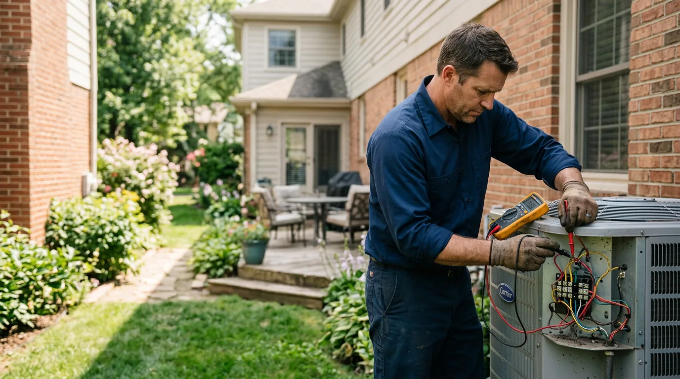 HVAC technician working near Wrentham, MA